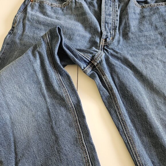 Old Navy Jean Women 12 Blue Slouchy Taper High Rise Cropped Cotton Cottage Denim - Picture 11 of 16